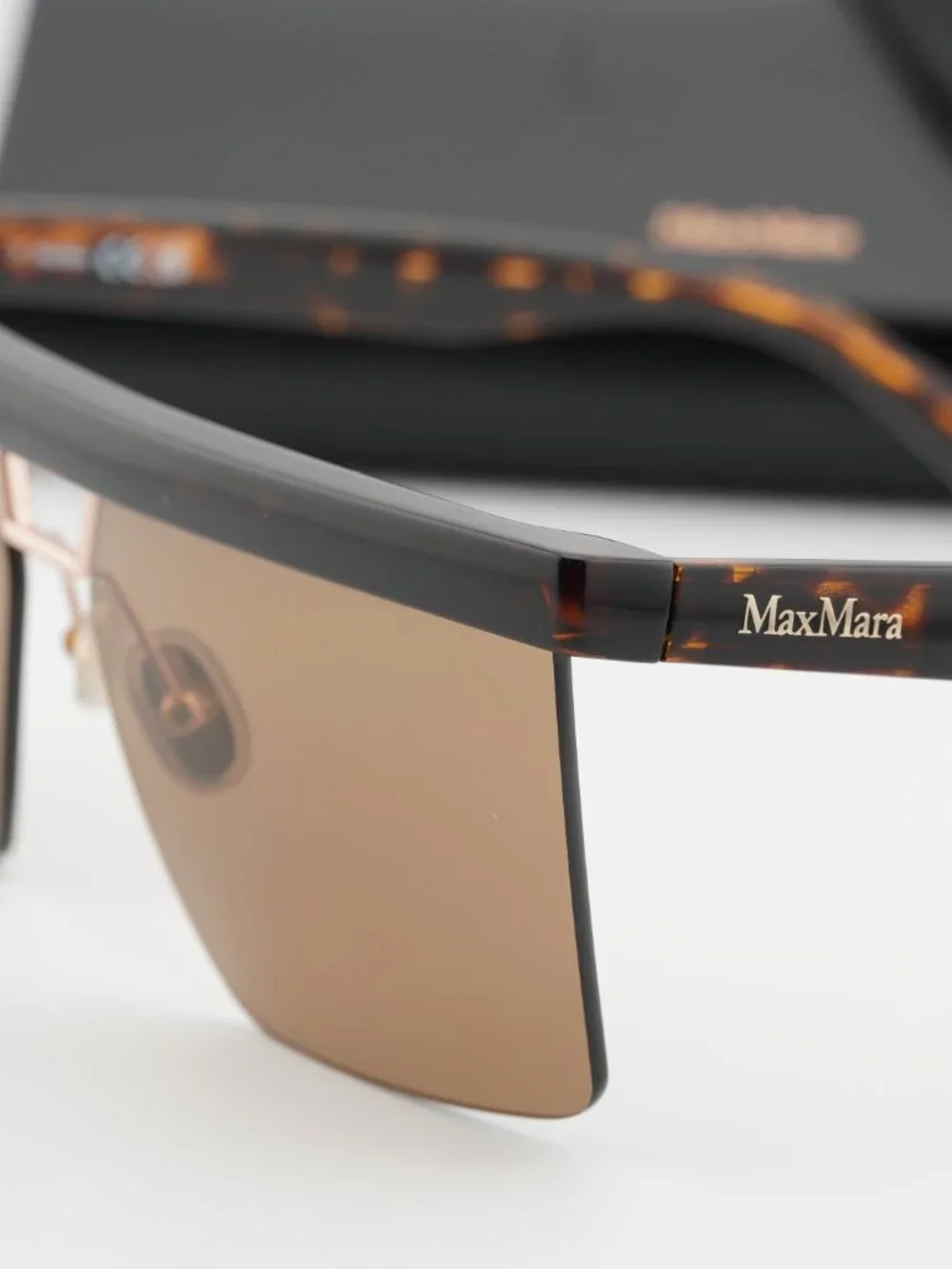 Max Mara MM0072 52E Square Sunglasses - Dark Havana/Brown